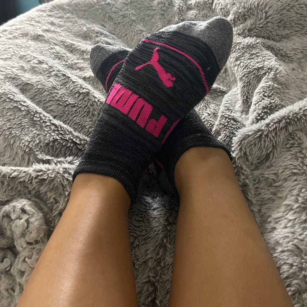 Puma women Gray and Pink Socks well loved